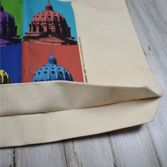 2007 Andy Warhol museum retro portrait cream reusable canvas tote book bag NEW - Picture 4 of 6